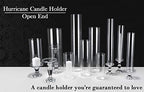 CYS EXCEL 6 PCS (H:16" D:3") Open Ended Clear Glass Hurricane Candleholder Tube Lamp Shade Open Flame Candlestick Holder Chimney Tube Cover Bottomless Cylinder - size: 3" wide x 16" tall