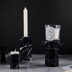JIMEI Candle Holder Real Luxurious Natural Marble Candlestick Holder for Wedding Dinning Party, Candle Stand for Scented Candle, Candlestick, Taper Candle Pillar Candle, Tealight Candles (A Style) - color: A Style