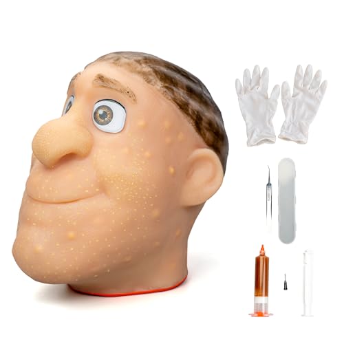 brenzo 2026 New Refillable Pimple Popping Toy – Big Head Squeeze Toy with Golden Hair for Stress & Anxiety Relief, Realistic Pus Burst Fidget Toy, Funny Gag Gift for Adults - style: B-yellow