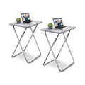 Garden 4 You TV Tray Table, Folding Dinner Tray With No Assembly Required, Sturdy Foldable Snack Eating Table for Living Room, 2PCS (White Marble) - color: White Marble, size: 2pcs