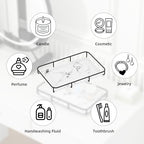 Dobbyby Vanity Tray Makeup Organizer Cosmetics Storage Bathroom Skincare Organizer Countertop Display Rack in Dresser Stainless Steel Shelf Marble Print Ceramic Trays - color: 1 Tier-black