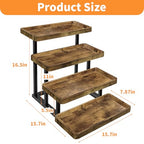 4 Tier Cupcake Stand, 15.7" Large Wooden Serving Tray for Party Food Display, Rustic Tiered Tray Decor Capable of Dessert Table & Perfume Organizer, with Sturdy Metal Frame - size: 15.8" x 7.9" x 16.5"