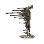 Statue Decorations Creative Abstract Character Sculpture Ornament Inspirational Entrance Room Luxury Desktop Decorations Furnishings Home Decor Object(Silver)