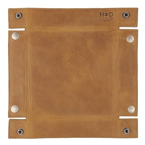 Hide & Drink, Leather Catchall Change Keys Coins Jewels Box Tray Big Storage, Handmade, Single Malt Mahogany - color: Single Malt Mahogany