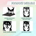 Peacoblue Metal Bookends for Shelves, Modern Decorative Heavy Duty Study Book Ends Stoppers for Office, Desk, Shelf, Room 5.3"x4.3"x7.9" Cast Iron Simple Tall Bookends 1 Pair (Cute Shiba Inu) - style: Cute Shiba Inu