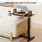 FLEXISPOT H7 Adjustable Overbed Bedside Table with Wheels Pneumatic Mobile Standing Desk Laptop Desk Rolling Computer Cart Movable Overbed Table Hospital Home Use(31.5" W x 17.7" D, Black Maple Large) - color: Black Maple, size: Large