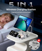 65W 5 in 1 Charging Station for Apple Multiple Devices, with 30W Fast Wired Charging Stand for iPad/Tab, Foldable Wireless Charger Design for Magsafe Charger for iPhone 17 16/Apple Watch/AirPods4