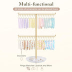 OAOLEER Bracelet Holder Display, Gold Jewelry Holder with 40 Movable Hooks Bracelet Stand Organizer, Jewelry Display Stand for Necklaces Bangles (2 Tier) - size: 2 Tier