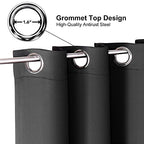 ChrisDowa Grommet Blackout Curtains for Bedroom and Living Room - 2 Panels Set Thermal Insulated Room Darkening Curtains (Dark Grey, 42 x 63 Inch) - color: Dark Grey, size: 42"W x 63"L (Pack of 2)