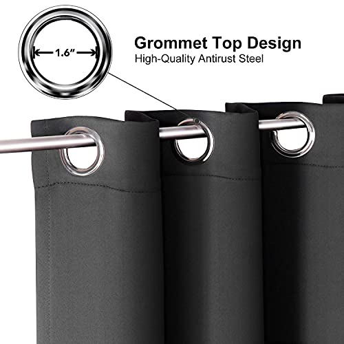ChrisDowa Grommet Blackout Curtains for Bedroom and Living Room - 2 Panels Set Thermal Insulated Room Darkening Curtains (Dark Grey, 42 x 63 Inch) - color: Dark Grey, size: 42"W x 63"L (Pack of 2)