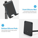 OMOTON Cell Phone Stand, Adjustable Angle Height Desk Phone Dock Holder for iPhone Air /17/17 Pro/XS Max/XR, Samsung Galaxy S20 / S10 / S9 / S8 and Other Phones (3.5-7.0-Inch), Black - color: Black