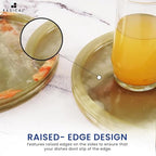Radicaln Marble Serving Tray 10" Inches Green Handmade Round Trays for Party Supplies Ideal Food & Cafeteria Trays for Kitchen, Serving Dishes & Platter - color: Green