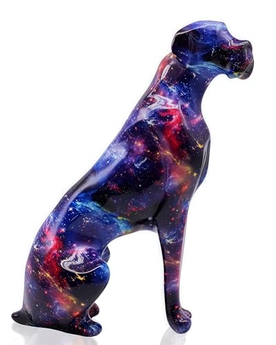 Graffiti Dog Statue, Abstract Resin Figurine – Starry Sky Home Decoration for Living Room, Bedroom, Office Desk, Christmas & Housewarming Gift - color: Starry Sky
