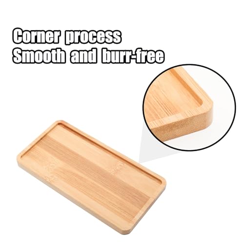 Rectangular Bamboo Tray – 6.9” × 3.5” Outer Size, 6.5” × 3.1” Inner Size, Natural Decorative Organizer for Bathroom, Vanity, Toilet Tank Top, Desk, Entryway or Kitchen Use. - style: Rectangle 6.9x3.5”