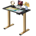 ErGear Height Adjustable Electric Standing Desk, 32 x 19 Inches Sit Stand up Desk, Memory Computer Home Office Desk, Black+Gold - color: Black+gold, size: 31.5 x 18.9 Inches