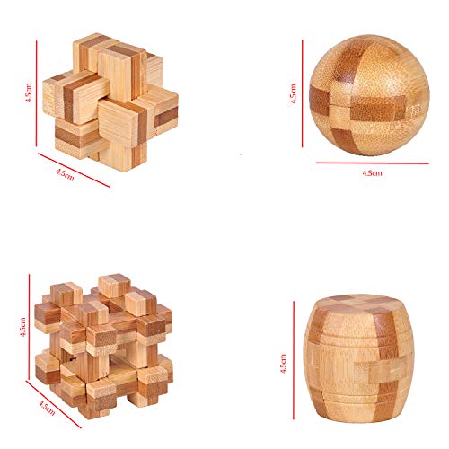 Brain Teaser Puzzle 20Pcs Unlock Interlock Game IQ Test Wooden Toy 3D Unlock Interlock Puzzle Magic Ball Brain Teaser Toy Puzzles for Adults