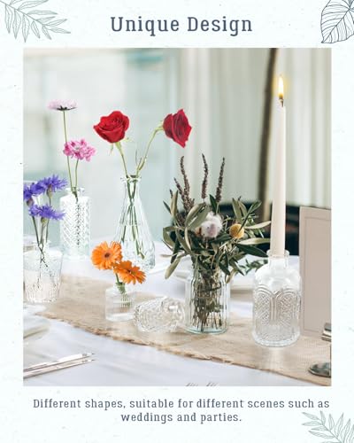 Yirilan Bud Vases Set of 20 PCS, Flower Vases for Table Centerpieces, Mini Vases for Single Stem Flowers, Glass Vases for Centerpieces, Wedding & Home Decor, Clear - size: 20 pcs