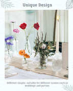 Yirilan Bud Vases Set of 20 PCS, Flower Vases for Table Centerpieces, Mini Vases for Single Stem Flowers, Glass Vases for Centerpieces, Wedding & Home Decor, Clear - size: 20 pcs