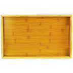 Tray with Large Handles - Bamboo Ottoman Tray, Great for Coffee Table, Couch, Tea, Bar, Breakfast, Dinner, or Any Food - Good for Parties or Bed for Eating (Home It)