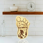 Sasquatch Charcuterie Board, 12.6" X 7.6" Unique Bigfoot Gifts, Footprint Cheese Board & Serving Tray For Anniversary Birthday Party Christmas Wedding Gifts, Mom, Big Foot Party Decor