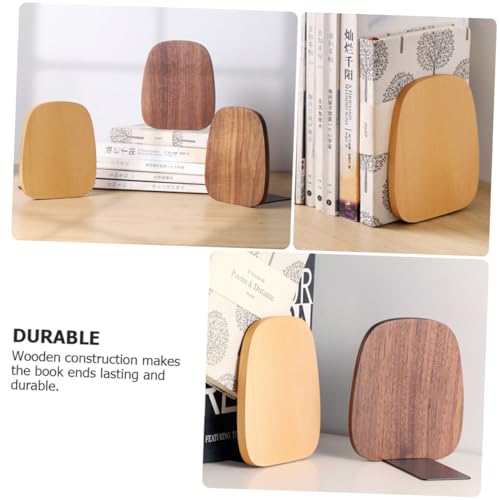 Creative Beech Bookend for Shelves Decorative Book Stand with Smooth Finish Minimalist Style Organizer for Home Office Library and Student Bookshelves
