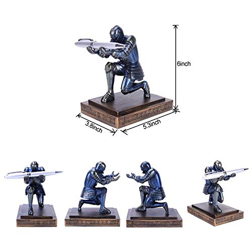 Resin Soldier Executive Pen Holder Desk Organizer Cool Pen Stand Home Decor Resin Pencil Holder with a Pen for Men as Gift (Blue) - color: Blue