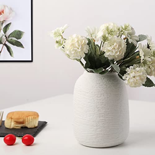White Vases, Minimalist vase,Ceramic Vase,Modern Flower vase, Home Decor vases, Fits Everywhere, Best Decoration for Christmas, Mother's Day and Other Festivals, 5.9 Inch.(ZJ White) - color: Zj White