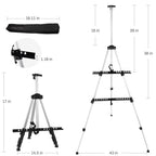 RRFTOK Art Painting Display Artist Easel Stand,Aluminum Metal Tripod Adjustable Easel for Painting Canvases Height from 17 to 66 Inch,Carry Bag for Table-Top/Floor Drawing and Displaying(3pack). - style: 66S 3-pack