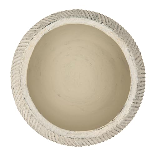 Creative Co-Op Distressed Cream Terracotta Planter with Fluted Texture