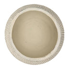 Creative Co-Op Distressed Cream Terracotta Planter with Fluted Texture