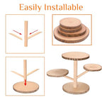 4 Tiered Rustic Wood Cupcake Stand, Detachable Cupcake Tower Holder Wood Dessert Display Platter for Birthday Graduation Tea Party Wedding Decoration