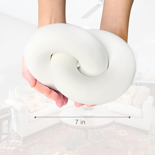Wood Knot for Coffee Table Wood Link Chain Decor Shelf Decorations, Modern Farmhouse Bookshelf Decorative Objects - color: White-1 Pack