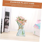 iplusmile Abstract Irregular Shaped Glass Vase Transparent Decorative Flower Container for Home Office Garden Versatile Modern Art Vase with Stable Flat Bottom for Wedding Party and Decor