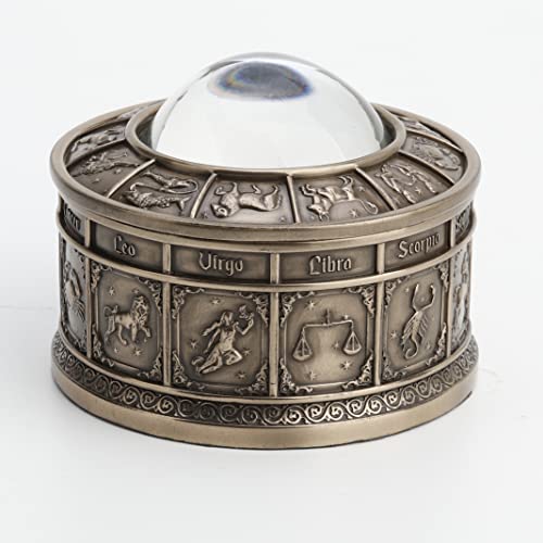 Veronese Design 2 3/4" Tall Eye of Providence Free Mason Trinket Box Cold Cast Resin Antique Bronze Finish Sculpture Gift