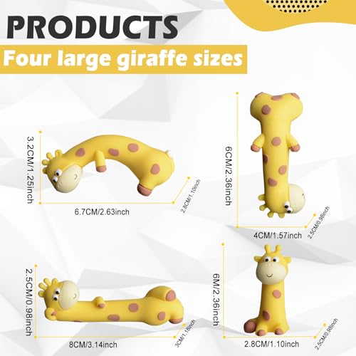 4 Pcs Mini Resin Giraffe Figurines,Cute Figurine Computer Monitor Decor, Cute Duck Statues for Office Desk, Car Dashboard,Funny Desk (Giraffe) - color: Giraffe