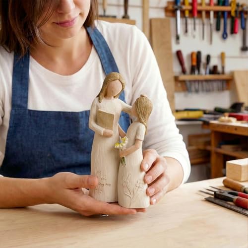 Teacher Gifts for Women, Teacher Appreciation Gifts, Gift for Teachers, Thank You Gifts for Teacher, Solid Resin Sculpture of Teacher and Student Figures, Includes a Greeting Card - Pale Yellow - color: Light Yellow