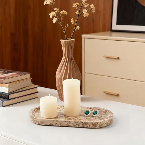 Natural Marble Vanity Tray, Marble Tray for Bathroom countertop,Stone Tray for Storing Perfume, Cosmetics and Jewelry 9.8 * 4.7inch （Dark Brown） - color: Dark Brown, size: 9.8" x 4.7" x 0.7"