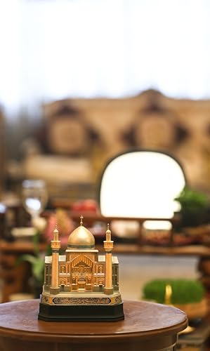 Islamic Home Decoration, Muslim Table Art Decor, Imam Ali (AS) Holy Shrine Replica Model, Najaf, Iraq, Rajab Eid Gifts for Muslim, Bookend, Islamic Decor, Size: Large, Color: Gold