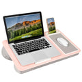 LAPGEAR Home Office Lap Desk with Device Ledge, Mouse Pad, and Phone Holder - Pink - Fits up to 15.6 Inch Laptops - Style No. 91584 - color: Blush Pink, size: Home Office