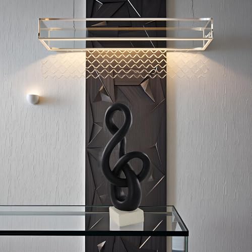 16" Modern Abstract Ribbon Decorative Sculpture, Knot Sculptures,Home Decor,Coffee Table Statues,Dining Living Room Desk Decor,Musical Note,Black - color: 16" Black