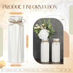 FoldTier 4 Pack White Bud Vases Ceramic for Centerpieces 8.27 Inch White Vase for Flowers with Rope for Wedding Party Dining Table Home Bedroom Kitchen Office Decoration
