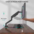 WALI Single Monitor Mount for 13-34 inch Screens, Adjustable Single Monitors Arm, Regular Screen up to 32 inch, 26.4lbs, Computer Monitor Stand for Desk, VESA 75/100mm (GSMP001N), Black - size: 13"-34", style: Single Arm