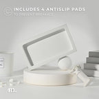 MaisoNovo Concrete White Tray for Bathroom CounterTop | Bathroom Trays for Counter | Soap Tray for Kitchen - color: White Tray