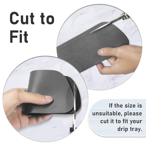 LOPNUR Refrigerator Drip Tray Catcher 2 Pack - 9"x3.1" Cuttable Refrigerator Mats Hide Stains, Fridge Ice Water Dispenser Absorbent Mat for Samsung Whirlpool GE, Fridge Drip Pad (Trapezoid, Grey) - color: Grey, size: Trapezoid - 9"x3.1"