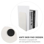 SEWACC 2Pcs Metal Bookends Minimalist Creative Book Stoppers for Office Home Study Strong Metal Shelves Organizer to Prevent Books from Falling