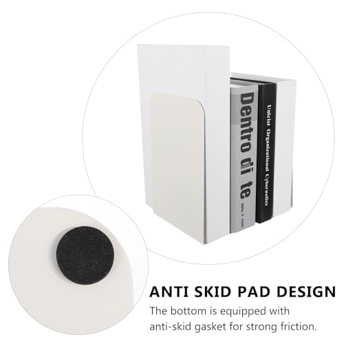 SEWACC 2Pcs Metal Bookends Minimalist Creative Book Stoppers for Office Home Study Strong Metal Shelves Organizer to Prevent Books from Falling
