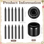 Baderke 24 Pack 4 Inch Mini Black Taper Candles Sticks and 6 Spell Candle Holders for Witchcraft Spell Candles for Rituals, Birthdays, Meditation, Altar, Spells - color: Black