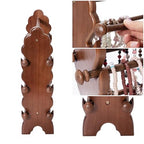 Two-Sided Wooden Jewelry Bracelet Holder Display Stand with 6 Removable Holders - 3 Tier Bar Bangle Organizer Perfect for Organizing and Showcasing Bracelets, Watches, and Accessories - style: 6 Tier-Brown