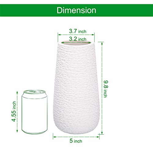 D'vine Dev 10 Inch Textured White Elegant Oval Ceramic Vase for Flowers, Home Décor Vase with Design Box, VS-LD-B-1 - color: Textured White, size: 10 Inch