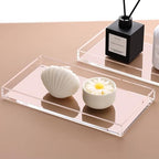 DINGHUO Bathroom Vanity Perfume Tray Acrylic Rectangle Soap Holder for Countertop, Clear Kitchen Sink Organizer for Candle, Jewelry, Keys - 1 Pack - style: Large Acrylic Tray